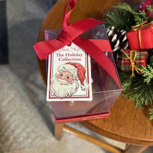 Blue Sky Claywork Holiday Collection Dog In A Santa Outfit Ornament - NIB - Picture 5 of 5